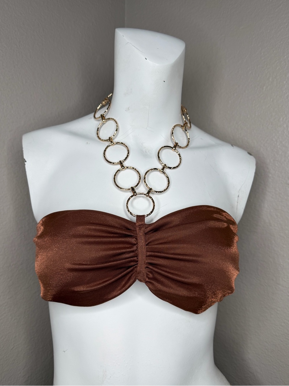 Fashion Nova Rust Brown Strapless Bandeau Top Women’s Size XS